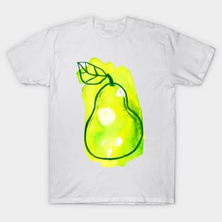 Green Yellow Watercolor Pear T-Shirt